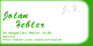 jolan hebler business card